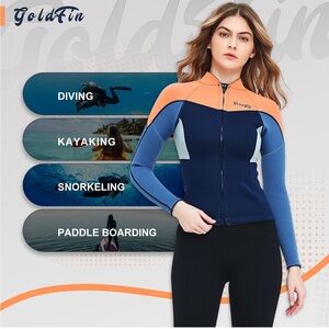 Women’s Goldfin wet suit top. Multicolored. New without tags. Size medium